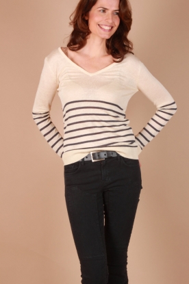 DAY Birger et Mikkelsen |   Knitted pullover Streaks | off white