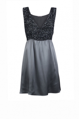 Silk sequin dress Chloe | smokey blue