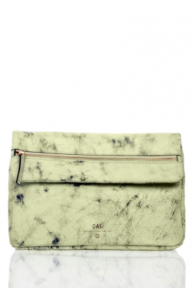 Leather clutch Cracked big | mint green