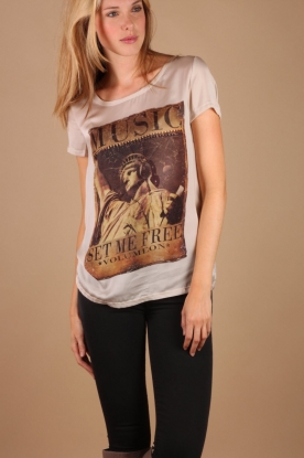 Set |  T-shirt Music | beige