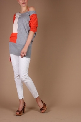  Tunic dress Paola | grey/orange/white