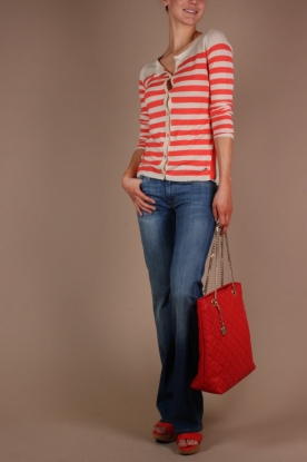 Fairly | Cardigan Senna | coral/beige