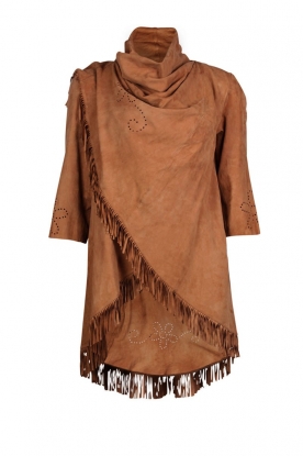 Suede poncho Basillicum | beige