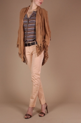 Ginger |  Suede poncho Basillicum | beige