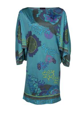 Zijden jurk Gian | blauw