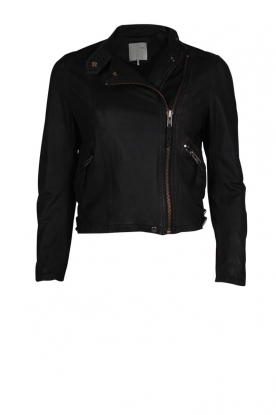 Leather biker jacket Aurora | black