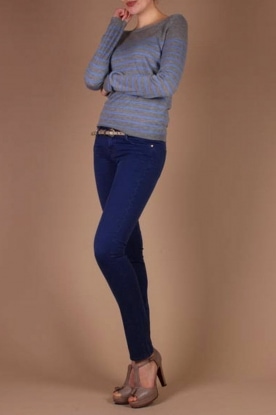 Iheart |  Cashmere sweater Jill | grey/blue