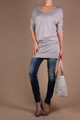 Not Shy |  Silk Tunic sweater Roony | grey