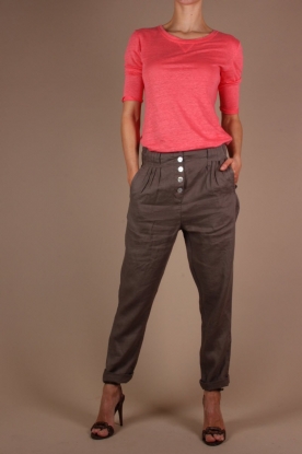 Not Shy |  Linen Top Geni | coral