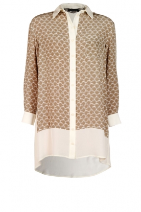 Silk tunic blouse Percy | cream/print