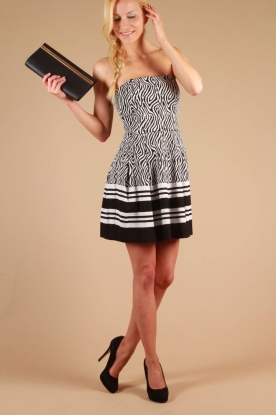 Pinko |  Strapless dress Subito | black/white