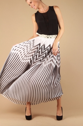 Pinko |  Silk maxi dress Georgette | black/white