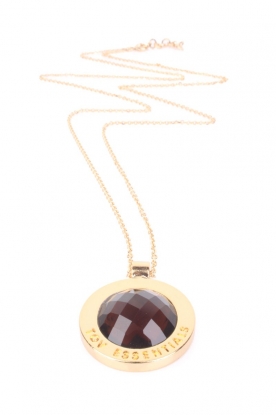 Necklace with gemstone | gold/brown