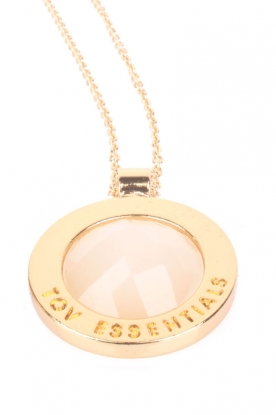 TOV ESSENTIALS |  Necklace with gemstone | gold/white quartz