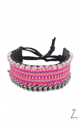 Kim & Zozi |  Bracelet Woven Bling | pink