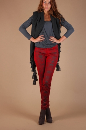 Set |  Skinny pants Snake | red