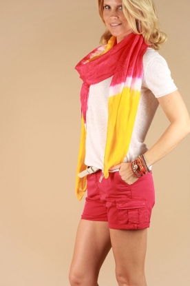 Vitamin A |  Silk pareo Artisan Dye | pink/orange
