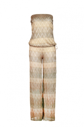 Strapless jumpsuit Regine | beige/gold