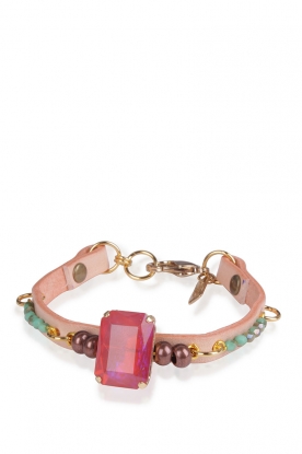 Leather bracelet Power | pink