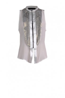 Silk blouse Tonica | black & white