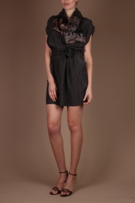 SACK'S | Silk Dip Dye dress | black