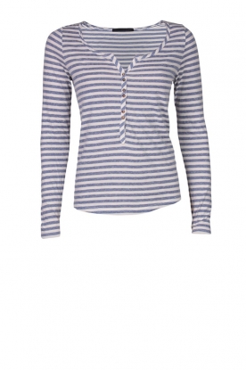  Striped Top long| blue/natural