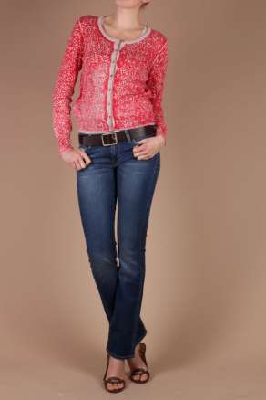 Set |  Cardigan Print | rood