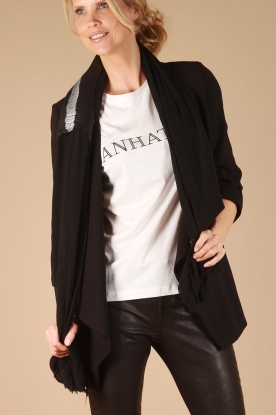 Claudio Cutuli |  Scarf Giannutri ostrich leather| black