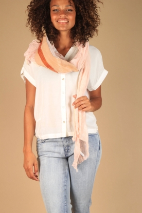 Claudio Cutuli |  Scarf Giannutri with ostrich leather | soft pink