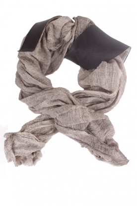 Scarf Galeotta with salmon leather | natural