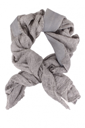 Scarf Galeotta with salmon leather| grey