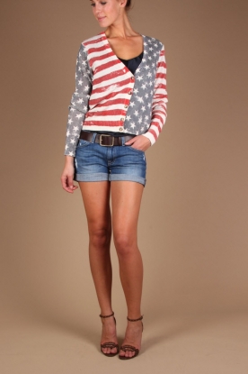 Set |  Cardigan Strickjacket | red