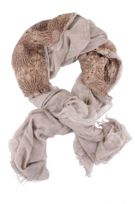Scarf Iannuzzo with leather| beige