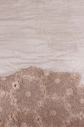 Claudio Cutuli | Sjaal Iannuzzo met leer | beige