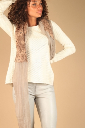 Claudio Cutuli |  Scarf Iannuzzo with leather| beige