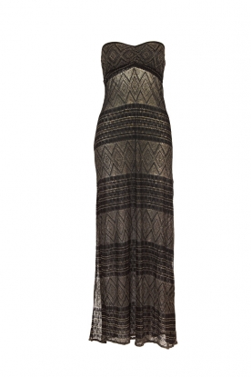 Strapless maxi dress Lauren | black/gold Strapless maxi dress Lauren | black/gold