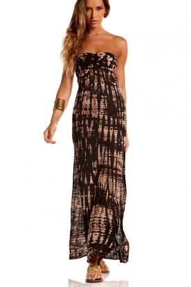 Vitamin A |  Strapless maxi dress Lauren | brown