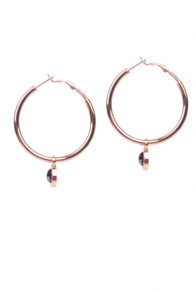  Earrings Creoles | ruby/rose