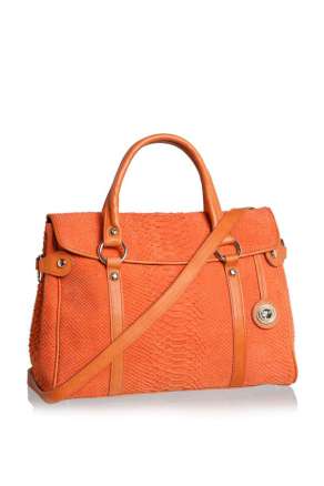 Bag Flap Tote | orange python