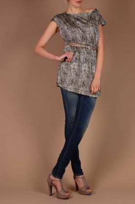  Silk Tunic dress Fay| cream/black