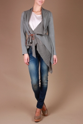 Manila Grace |  Cardigan Doppiato | grey