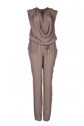 Zijden jumpsuit Venice | beige