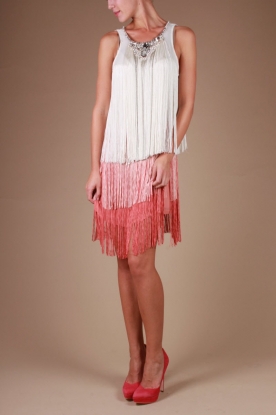 ELISABETTA FRANCHI |  Dress Avorio | creme/salmon