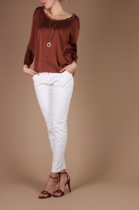 L'Autre Chose |  Silk top Ming | scollatabrown