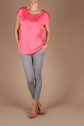 L'Autre Chose |  Silk top Manica Kimono | fraise