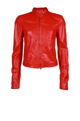 Jacket Spring Leather | flame red