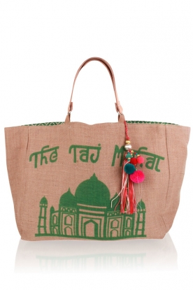 Shopper Taj | camel/groen
