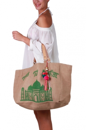 Star Mela |  Shopper Taj | camel/groen