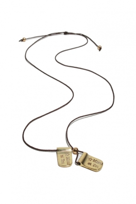 Necklace Skull on Disc | brass