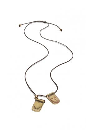 Mimi et Toi |  Necklace Skull on Disc | brass